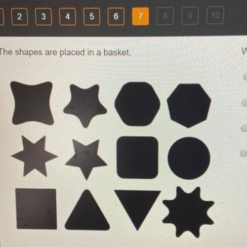 The shapes are placed in a basket What is the probability of choosing a triangle? A 12/12 B 2/12 C 3