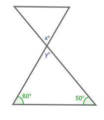 Find the measure of angle x in the figure below :) 60° 50° 110° 70°