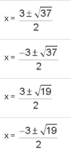 What are the exact solutions of x^2 − 3x − 7 = 0?