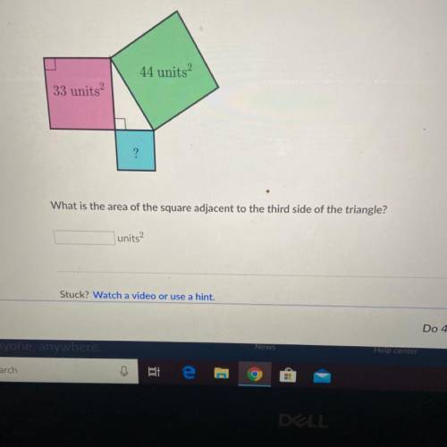 What is the area of the blue square