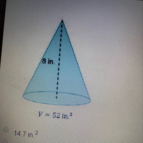 40.40 What is the area of the base of the cone below? Round the answer to the nearest tenth if neces
