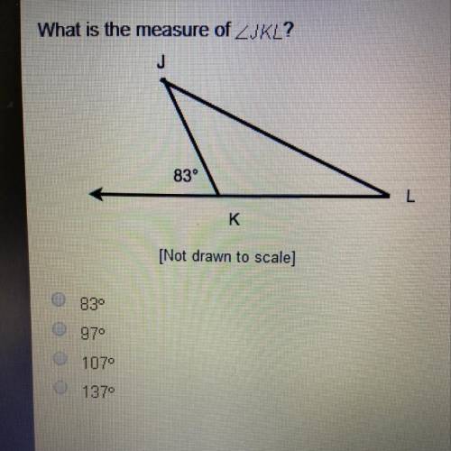 What is the measure of JKL?