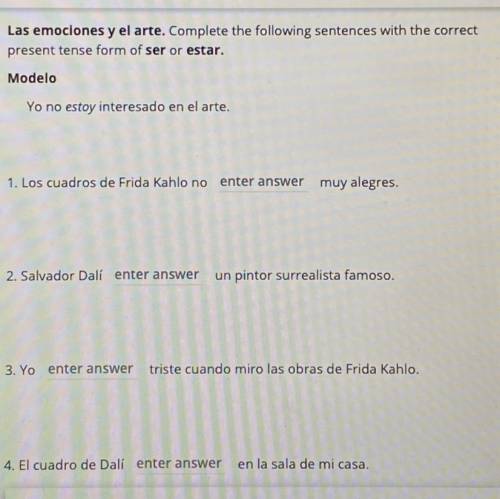 PLEASE HELP me with this spanish homework! this is a (Spanish 1 in college) class PRESENT TENSE FORM