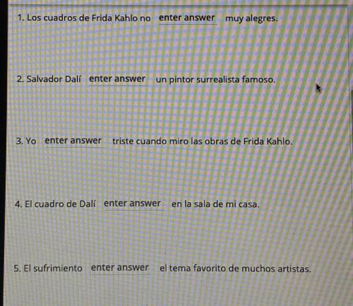 PLEASE HELP me with this spanish homework! this is a (Spanish 1 in college) class - Complete the fol