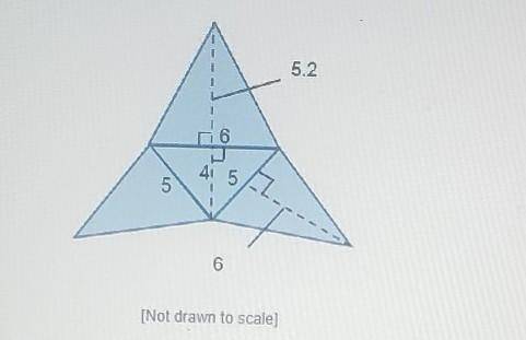 What is the surface area of the triangular pyramid shown? Round to the nearest tenth.5.2[Not drawn t