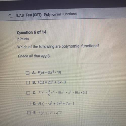 Which of the following are polynomial functions? Check all that apply.
