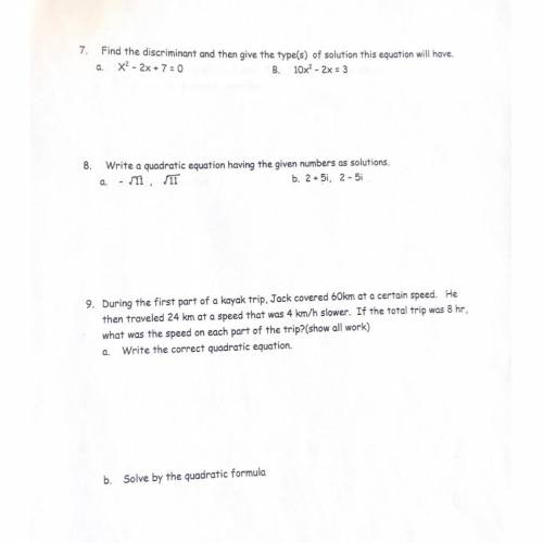 Need help with this assignment! Show work if possible!!