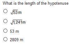 Consider the right triangle. What is the length of the hypotenuse?