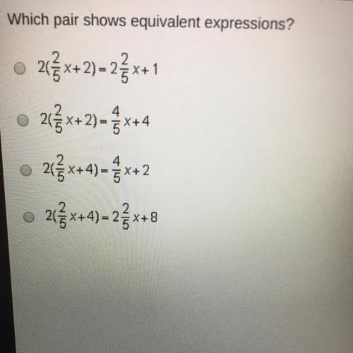 Which pair show equivalent expressions