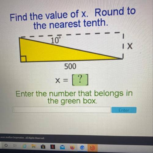 Find the value of x round to nearest tenth