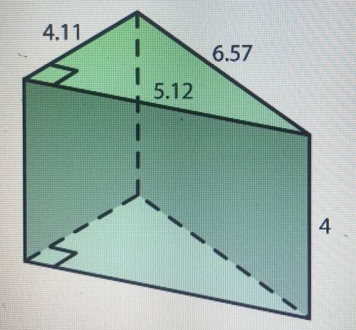 What is the volume of the prism below? A. 42.09 cubic units B. 84.17 cubic units C. 553 cubic units