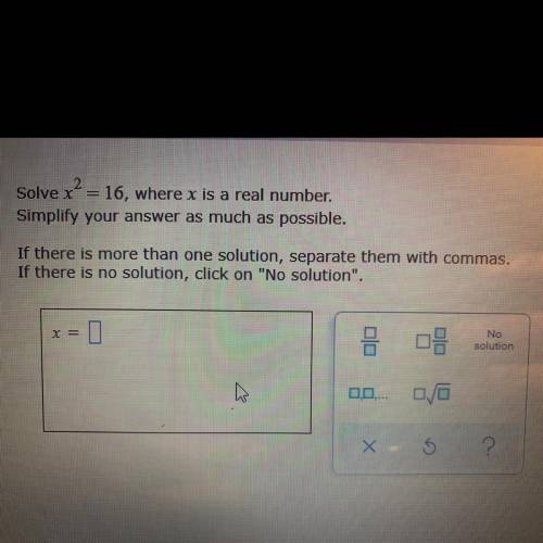 Solve where x is a real number