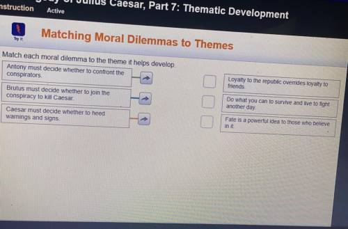Match each moral dilemma to the theme it helps develop?