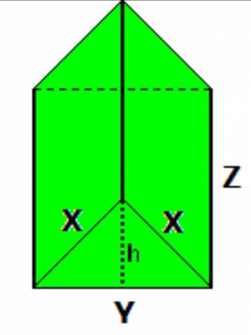 If h = 3 units, X = 9 units, Y = 17 units, and Z = 19 units, what is the volume of the triangular pr