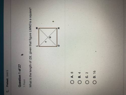 What is the length of GN, given that figure LMNO is a square?
