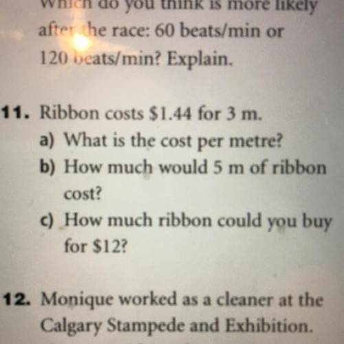I need help for 11 b and c. it’s exploring rates and i don’t understand how to get it!!