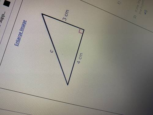 What is the length of the hypotenuse of the triangle shown  5 6 7 12  None of the above