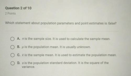 Which statement about population parameters and point estimates is false?