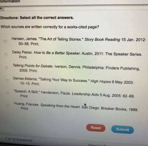 Which sources are written correctly for a works-cited page?
