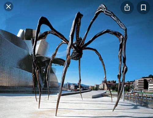 Analysis of art sculpture maman. What is the treatment of space and landscape both real and illusion