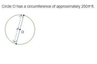 What is the approximate length of the diameter, d? * A) 125ft B) 80ft C) 250ft D) 40ft