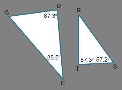 Consider the triangles.Answer the questions about these triangles.What is the measure of angle C? __
