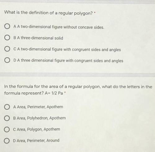 I need help on these two questions about polygons