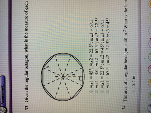 Given the regular octagon, what is the measure of each numbered angle? (pictured) please help asap!!