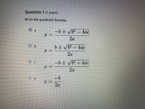 What is the answer? Quadratic formula