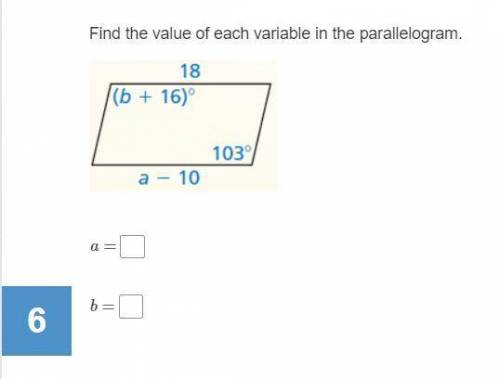 Find the value for each parallelagram