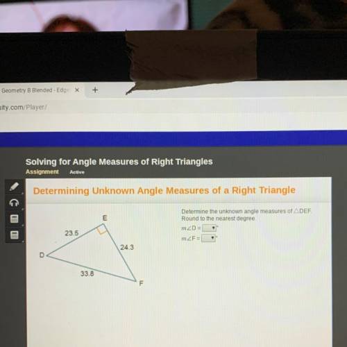Determine the unknown angle measures of Triangle DEF Round to the nearest degree  m • 44 • 44 • 46 •