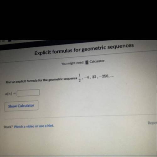 Find an explicit formula for the geometric sequence