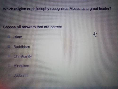 Which religion or philosophy recognizes Moses as a great leader?