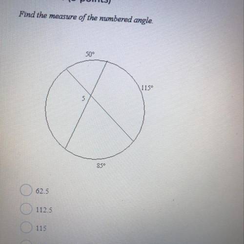 Find the measures of the numbered angle