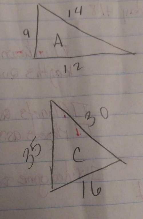 List whichtriangles that are notright triangles