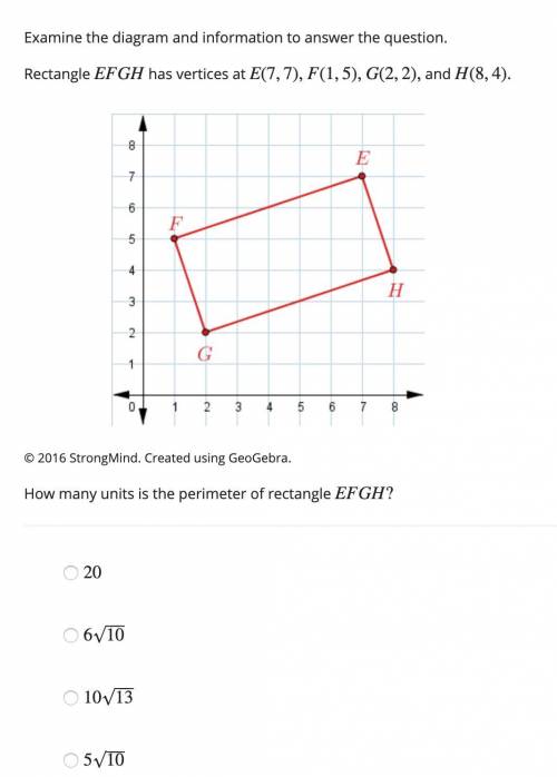 15: Please help. How many units is the perimeter of rectangle EFGH?