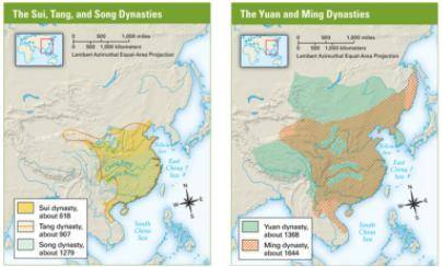 Why might the two maps be different? Think about what the dynasties did to change the amount of land