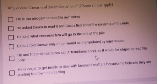 Why doesn't Caesar read Artemidorus note?