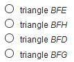 Which triangle has hypotenuse BF?
