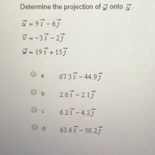 Determine the projection of w onto u