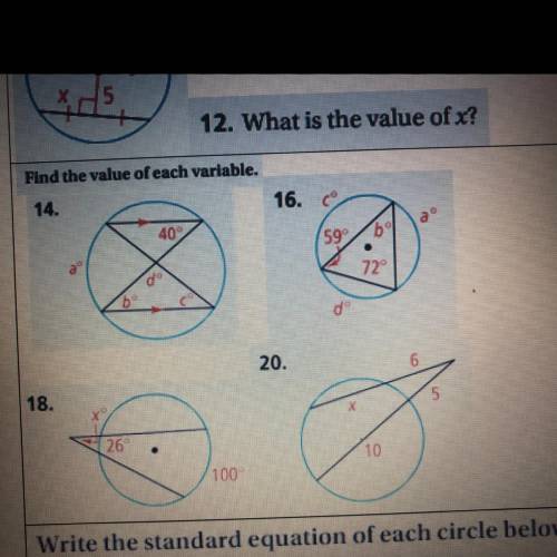 Please help with any of these, number 14, 16, 18 and 20 !!