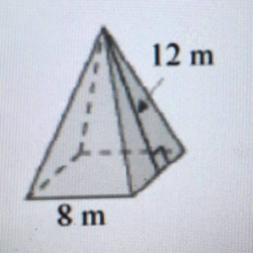 Calculate the surface area of the square based pyramid