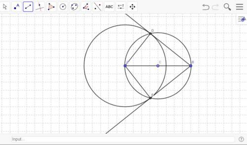 Part C Look at the circle you created that has point C (the midpoint of AB ) as its center and passe