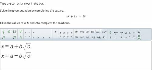 Type the correct answer in the box. Solve the given equation by completing the square. Fill in the v