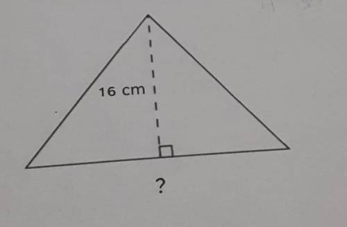 Ms. huetr drew tiles in a triangular shape like the one above.the area of each tile is 112 cm2.ifthe