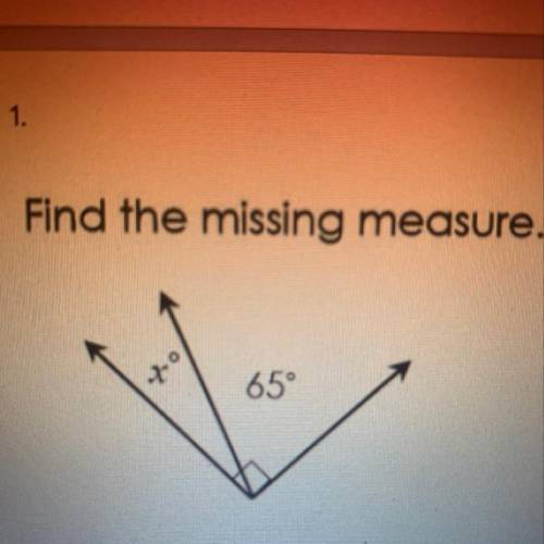 Find the missing measure. x° 65°