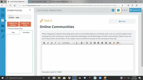 PLEASE ANSWER NEED HELP ASAP Write a blog post in Spanish describing some online communities that yo