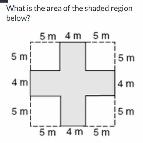What is the area of the shaded region below?