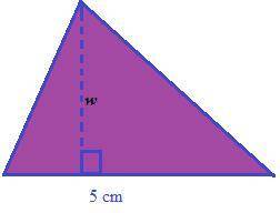 If the area of the triangle is 10 cm squared, what is the missing height?