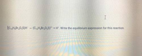 Write the equilibrium equation for this reaction.